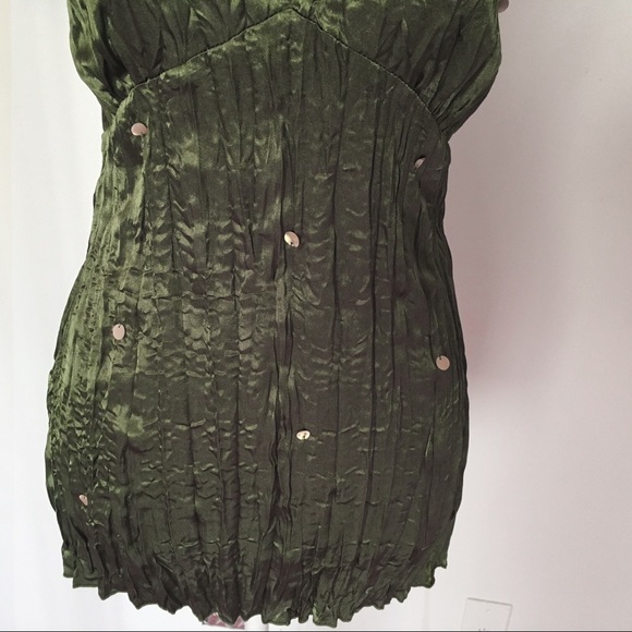 Y2K Fang Green Sleeveless Tunic Top Size Small - Picture 4 of 7